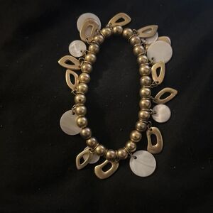 Boho Gold-Tone & Shell Charm Stretch Bracelet